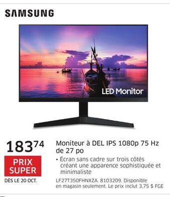 The Source Moniteur à del ips 1080p 75 hz de 27 po samsung offer