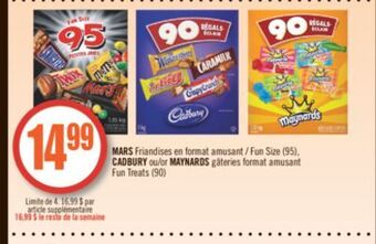 Pharmaprix Mars fun size (95), cadbury or maynards fun treats (90) offer