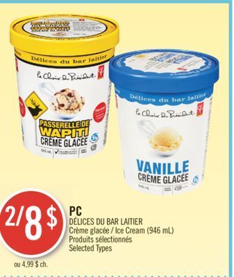 Pharmaprix Pc délices du bar laitier ice cream (946 ml) selected types offer