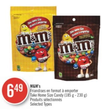 Pharmaprix M&m's take home size candy offer