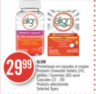 Pharmaprix Align probiotic chewable tablets (24), gummies (60) or capsules (21 - 28) offer