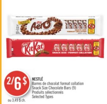 Pharmaprix Nestlé snack size chocolate bars offer