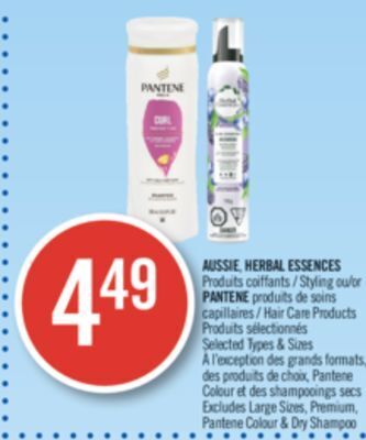 Pharmaprix Aussie, herbal essences styling or pantene offer