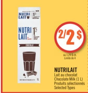 Pharmaprix Nutrilait chocolate milk (1 l) offer