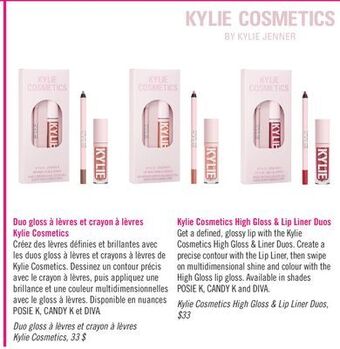 Pharmaprix Kylie cosmetics high gloss & lip liner duos offer