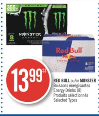 Pharmaprix Red bull or monster energy drinks offer
