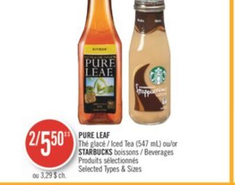 Pharmaprix Pure leaf iced tea (547 ml) or starbucks beverages offer