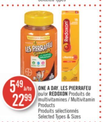 Pharmaprix One a day les pierrafeu or redoxon multivitamin products offer