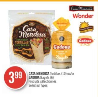 Casa mendosa tortillas (10) or gadoua bagels (6)