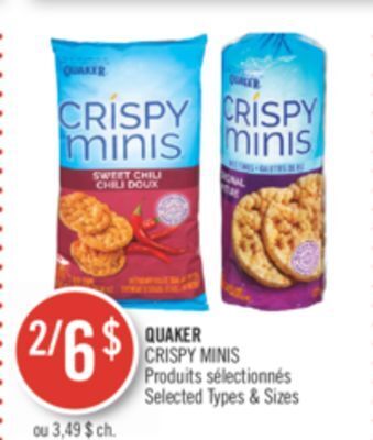 Pharmaprix Quaker crispy minis offer