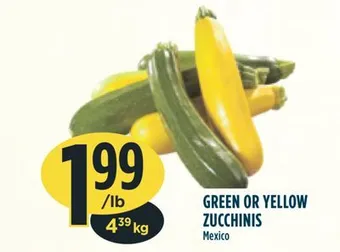 Marché Adonis Green or yellow zucchinis offer