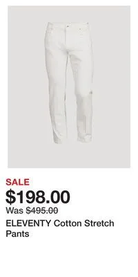 Holt Renfrew Eleventy cotton stretch pants offer