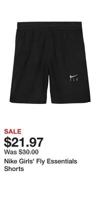 Sport Chek Nike girls' fly essentials shorts offer