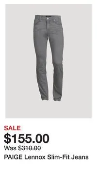 Holt Renfrew Paige lennox slim-fit jeans offer