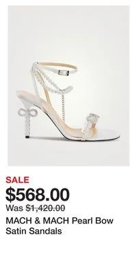 Holt Renfrew Mach & mach pearl bow satin sandals offer