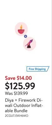 Walmart Diya + firework diwali outdoor inflatable bundle offer