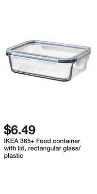 IKEA Ikea 365+ food container with lid, rectangular glass/plastic offer