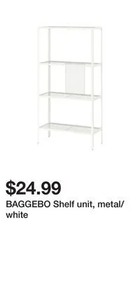 IKEA Baggebo shelf unit, metal/white offer
