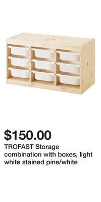 IKEA Trofast storage combination with boxes, light white stained pine/white offer
