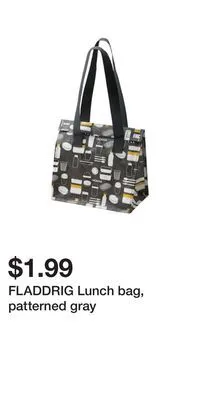 IKEA Fladdrig lunch bag, patterned gray offer