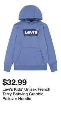 Mark's Levi's kids' unisex french terry batwing graphic pullover hoodie offer