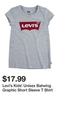 Mark's Levi's kids' unisex batwing graphic short sleeve t shirt offer