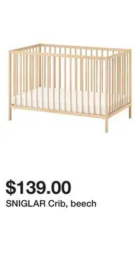 IKEA Sniglar crib, beech offer