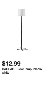 IKEA Barlast floor lamp, black/white offer