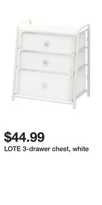 IKEA Lote 3-drawer chest, white offer