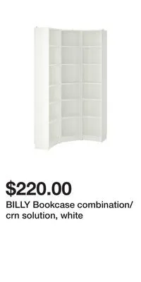 IKEA Billy bookcase combination/crn solution, white offer