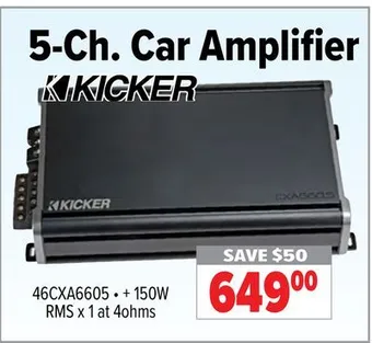 2001 Audio Video Kicker 5-ch. car amplifier offer