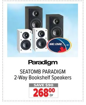 2001 Audio Video Paragdigm paradigm 2-way bookshelf speakers offer