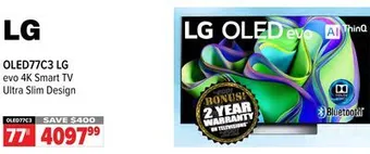 2001 Audio Video Lg 77 evo 4k smart tv ultra slim design offer