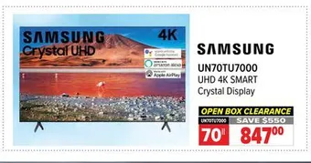 2001 Audio Video Samsung 70 uhd 4k smart crystal display offer