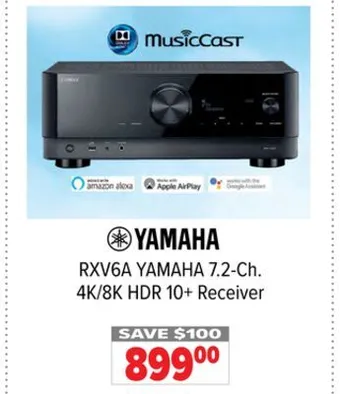 2001 Audio Video Yamaha 7.2-ch. 4k/8k hdr 10+ receiver offer