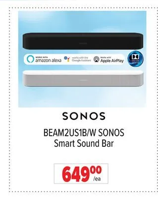 2001 Audio Video Sonos smart sound bar offer