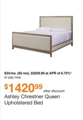Ashley Furniture Ashley chrestner queen upholstered bed offer