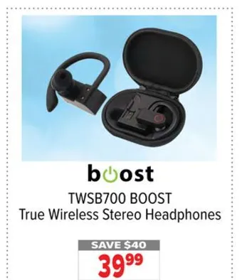 2001 Audio Video Boost true wireless stereo headphones offer