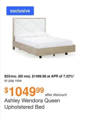Ashley Furniture Ashley wendora queen upholstered bed offer