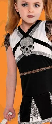 Party City Kids' cheerleader black/white dress with socks halloween costume, assorted sizes offer
