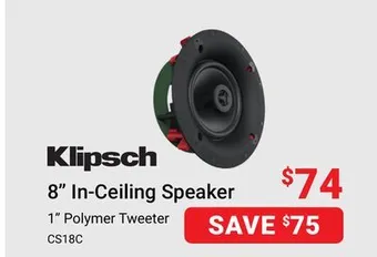 Visions Electronics Klipsch 8 in-ceiling speaker offer