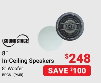 Visions Electronics Soundstage 8 in-ceiling speakers offer
