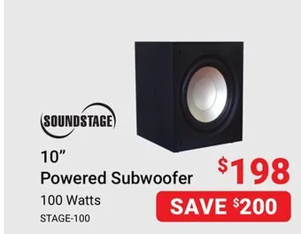 Visions Electronics Soundstage 10 powered subwoofer offer