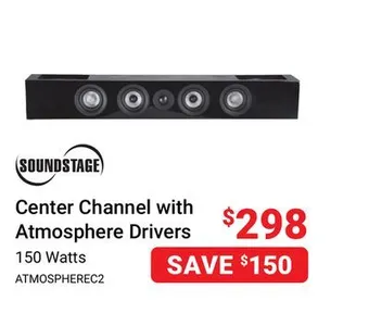 Visions Electronics Soundstage center channel with atmosphere drivers offer
