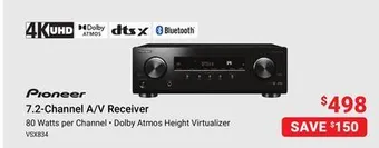 Visions Electronics Pioneer 7.2-channel a/v receiver offer