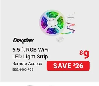Visions Electronics Energizer 6.5 ft rgb wifi led light strip offer