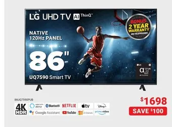 Visions Electronics Lg uq7590 smart tv 86 offer