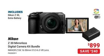 Visions Electronics Nikon z 30 mirrorless digital camera kit bundle offer