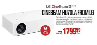 Centre Hi-Fi Cinebeam hu70la from lg offer