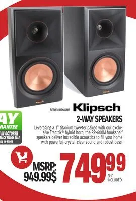 Centre Hi-Fi Klipsch 2-way speakers offer